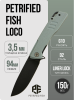 Нож Petrified Fish Loco, D2, Black Stonewash, G10 Gray Handle, PFB02GADW